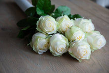 Load image into Gallery viewer, Rose, bouquet, flowers, silk, white Rose, Pink Rose, artificial flowers, flower delivery, gifting, gifting service, large box, gold, luxury, high end, chic, luxurious, collection, boutique, natural fibre, high quality, hand made, craftsmanship, silk flowers, gift, irish company, luxury gifting