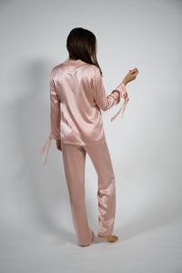 Blush Pink Silk Pyjamas
