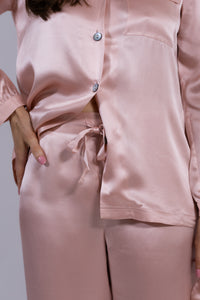 Blush Pink Silk Pyjamas